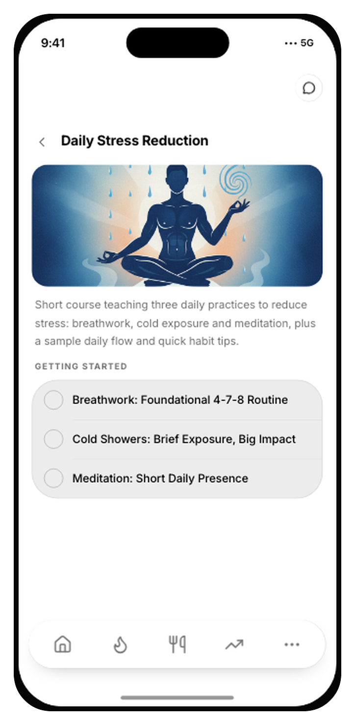 The Daily Stress Reduction course: breathwork, cold showers and meditation lessons