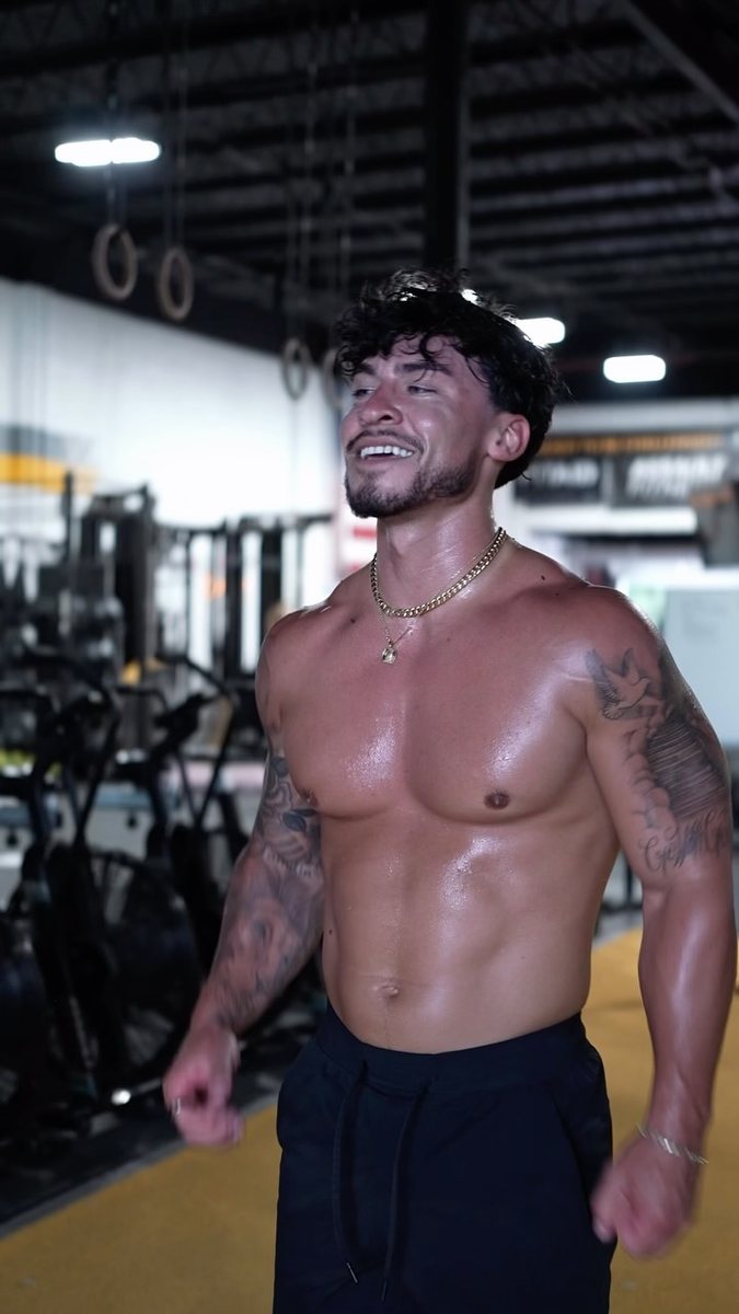Ben mid-session in the gym